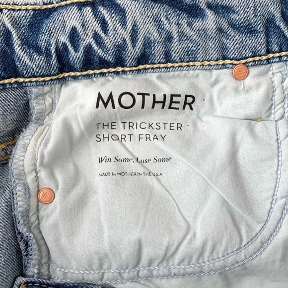 MOTHER Trickster Fray Bermuda Denim Shorts in WIN SOME LOSE SOME SIZE 24 NWT - Picture 13 of 15